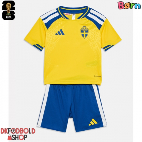 Sverige Hjemmebanesæt Børn VM 2026 Kort ærmer (+ korte bukser)